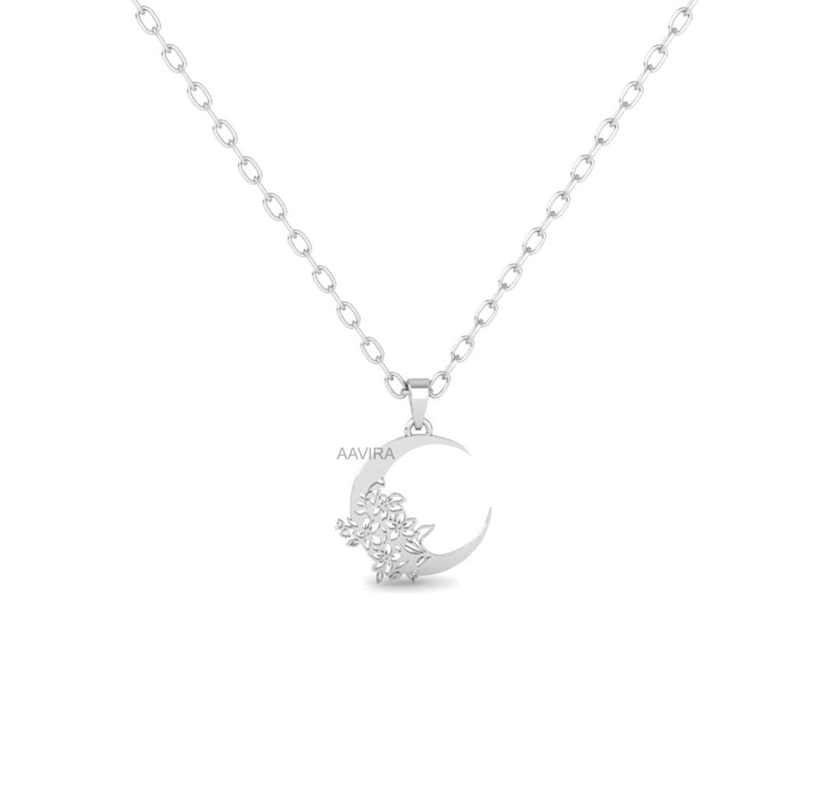 Moon Shape Necklace, Minimalist Pendant, Everyday Pendant, Sterling Silver Necklace, Dainty Pendant, Crescent Moon Necklace, Gift For Her