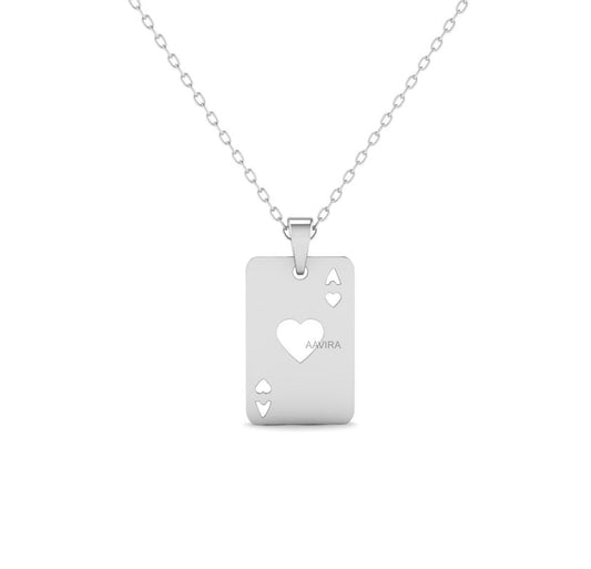 Ace of Hearts Playing Card Necklace, Ace of Spades Charm, Poker Lover Gift, Decks of Cards, Hearts Charm Pendant, Gifts, Poker Lover Gift