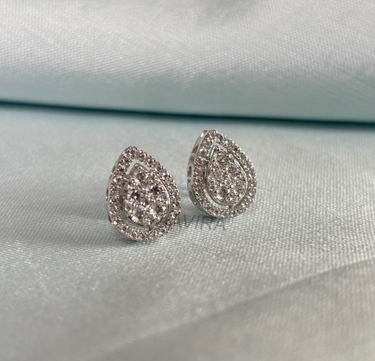 Diamond Stud Earrings, Teardrop Shape Stud Earrings, Diamond Jewelry, Push Back Earrings, Wedding Gift, Bridesmaid Gift, Gift For Her