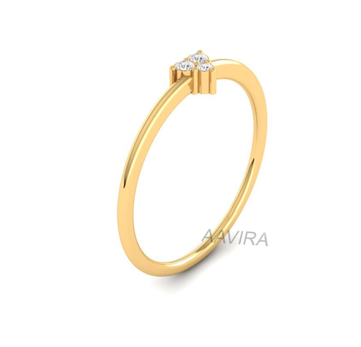 Tiny Diamond Ring, Dainty Diamond Ring, Delicate Ring, 14k Yellow Gold Plated Ring, Handmade Ring, Moissanite Diamond Ring, Gift for Her