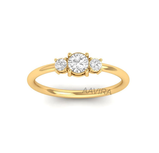 Three Stone Ring For Her, Minimalist Ring, Moissanite Ring For Women, Dainty Ring, Moissanite Jewelry, Diamond Ring For Women, Gift For Her