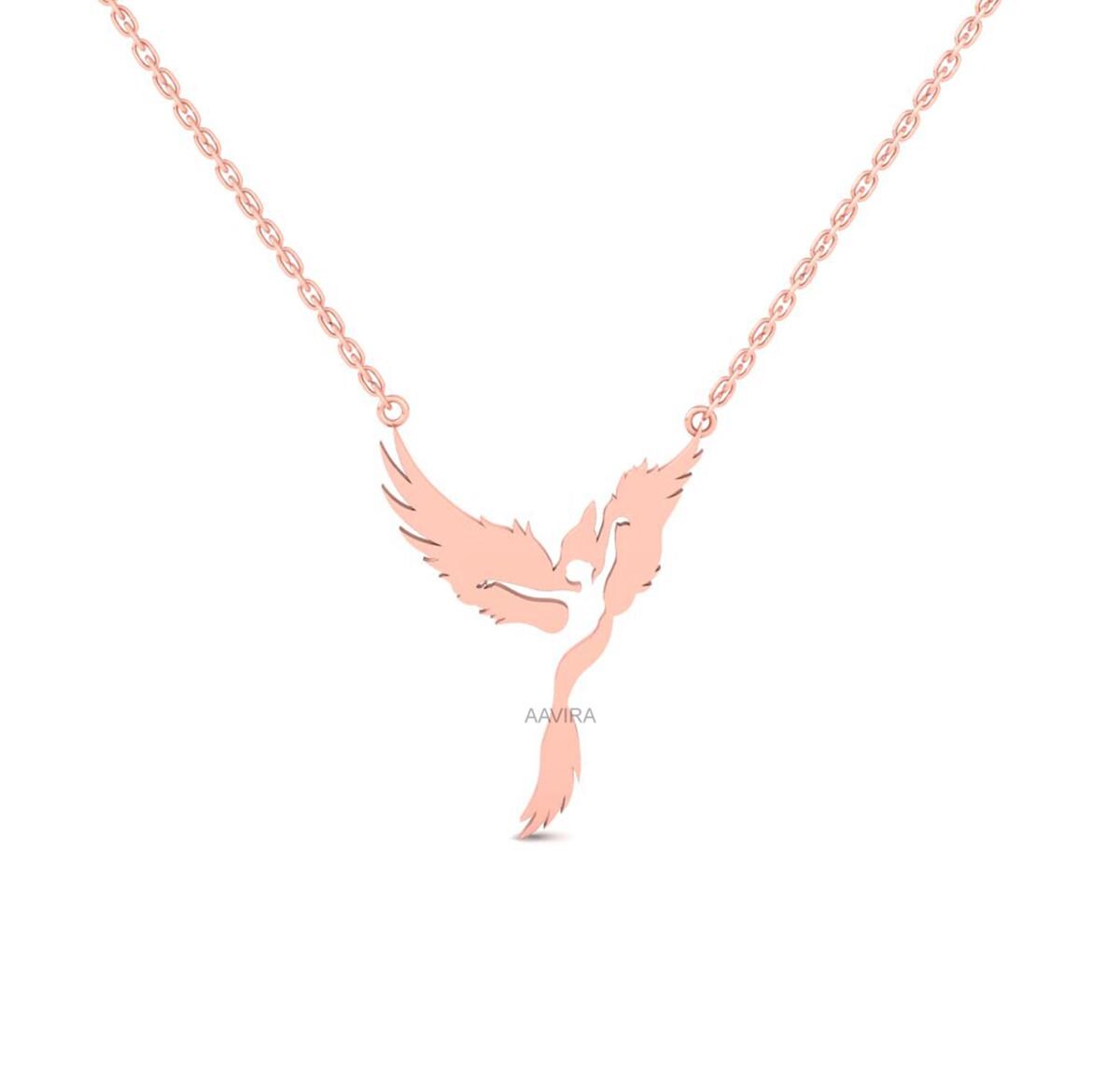 Phoenix Necklace, 925 Sterling Silver Phoenix Pendant, Mythological Necklace, Bird Charm, Inspirational Gift, Firebird Pendant Necklace