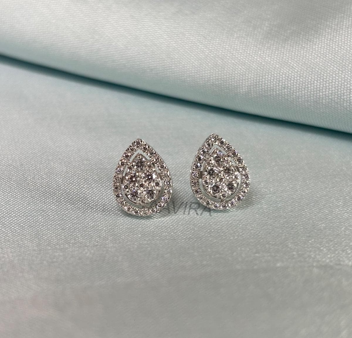 Diamond Stud Earrings, Teardrop Shape Stud Earrings, Diamond Jewelry, Push Back Earrings, Wedding Gift, Bridesmaid Gift, Gift For Her