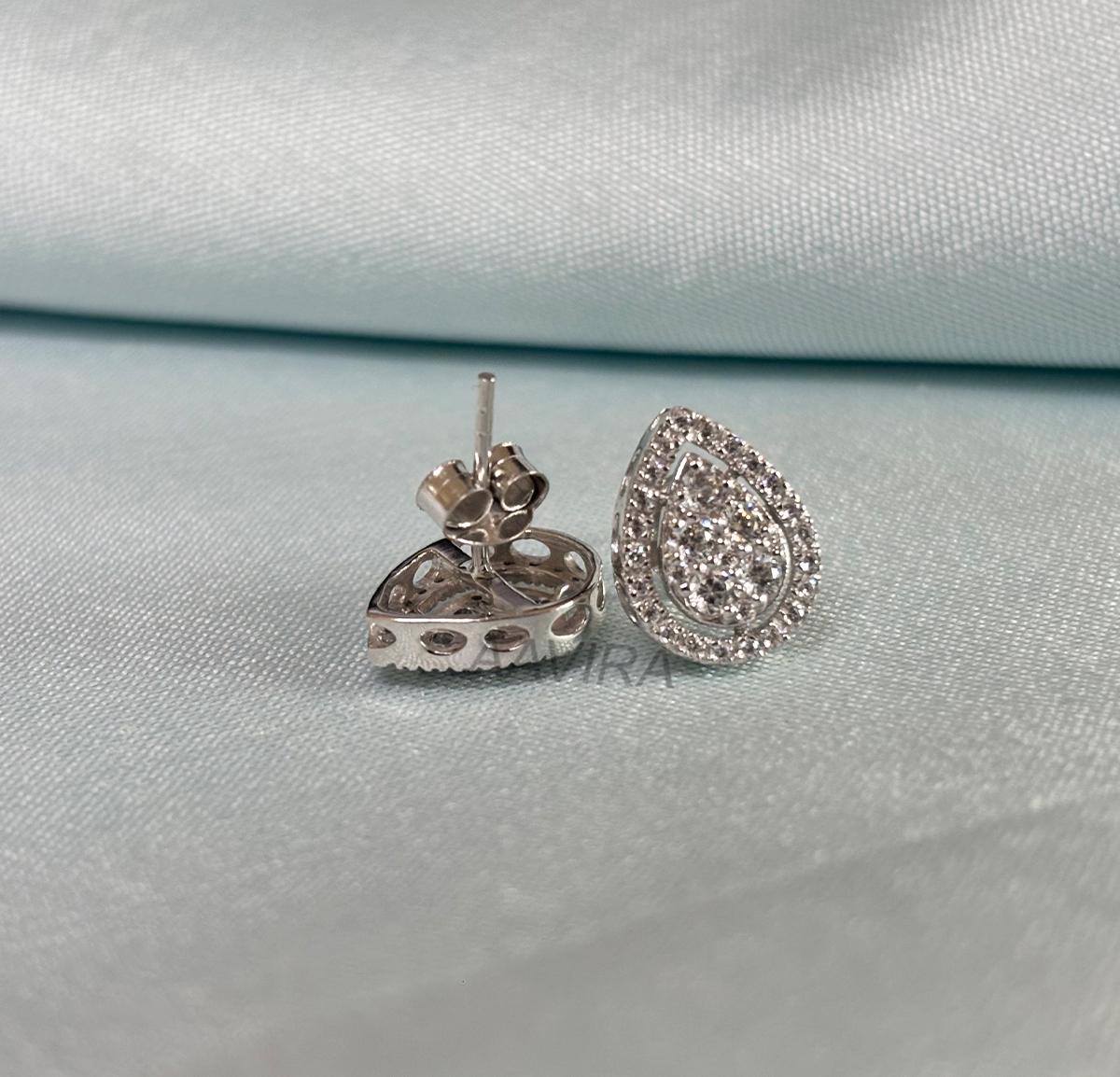 Diamond Stud Earrings, Teardrop Shape Stud Earrings, Diamond Jewelry, Push Back Earrings, Wedding Gift, Bridesmaid Gift, Gift For Her