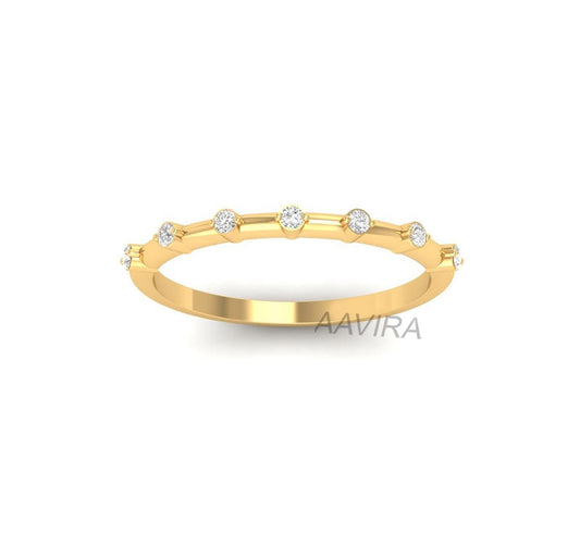Diamond Wedding Band, Half Eternity Ring, Dainty Band, Stacking Diamond Ring, Minimalist Ring, Eternity Ring, Wedding Ring, Handmade Ring