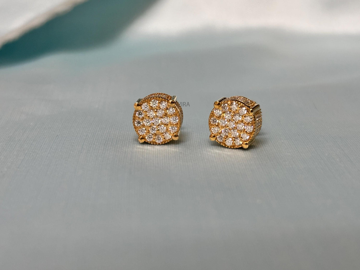 Cluster Diamond Stud Earrings, Diamond Jewelry, Men Women Stud Earrings, Screw Back Earring, Wedding Gift, Bridesmaid Gift, Gift For Him/Her