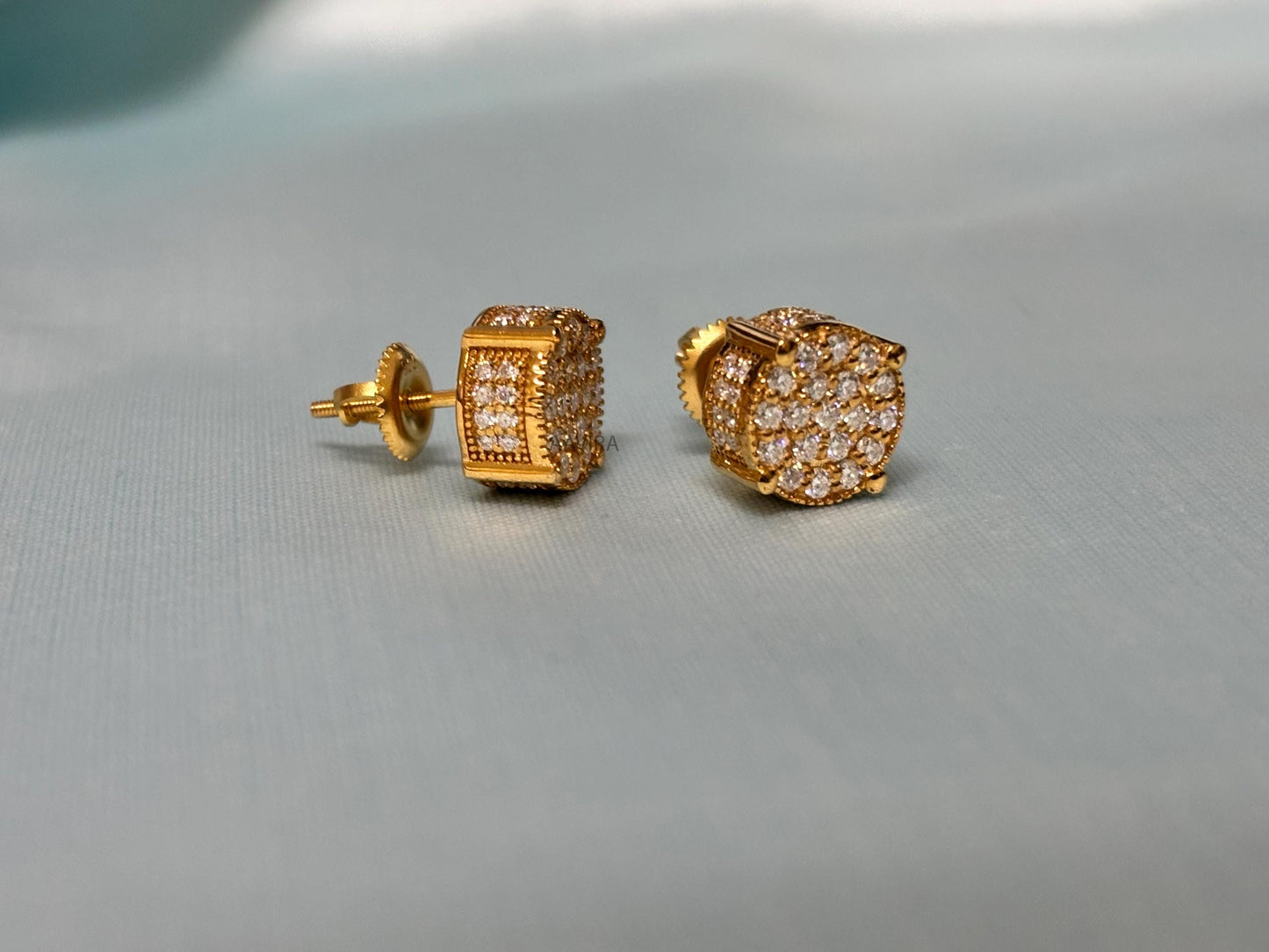 Cluster Diamond Stud Earrings, Diamond Jewelry, Men Women Stud Earrings, Screw Back Earring, Wedding Gift, Bridesmaid Gift, Gift For Him/Her