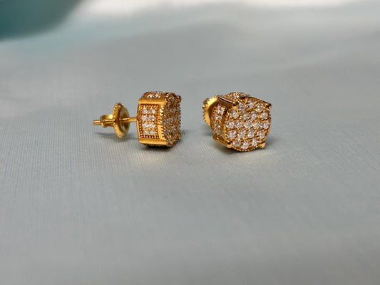 Cluster Diamond Stud Earrings, Diamond Jewelry, Men Women Stud Earrings, Screw Back Earring, Wedding Gift, Bridesmaid Gift, Gift For Him/Her