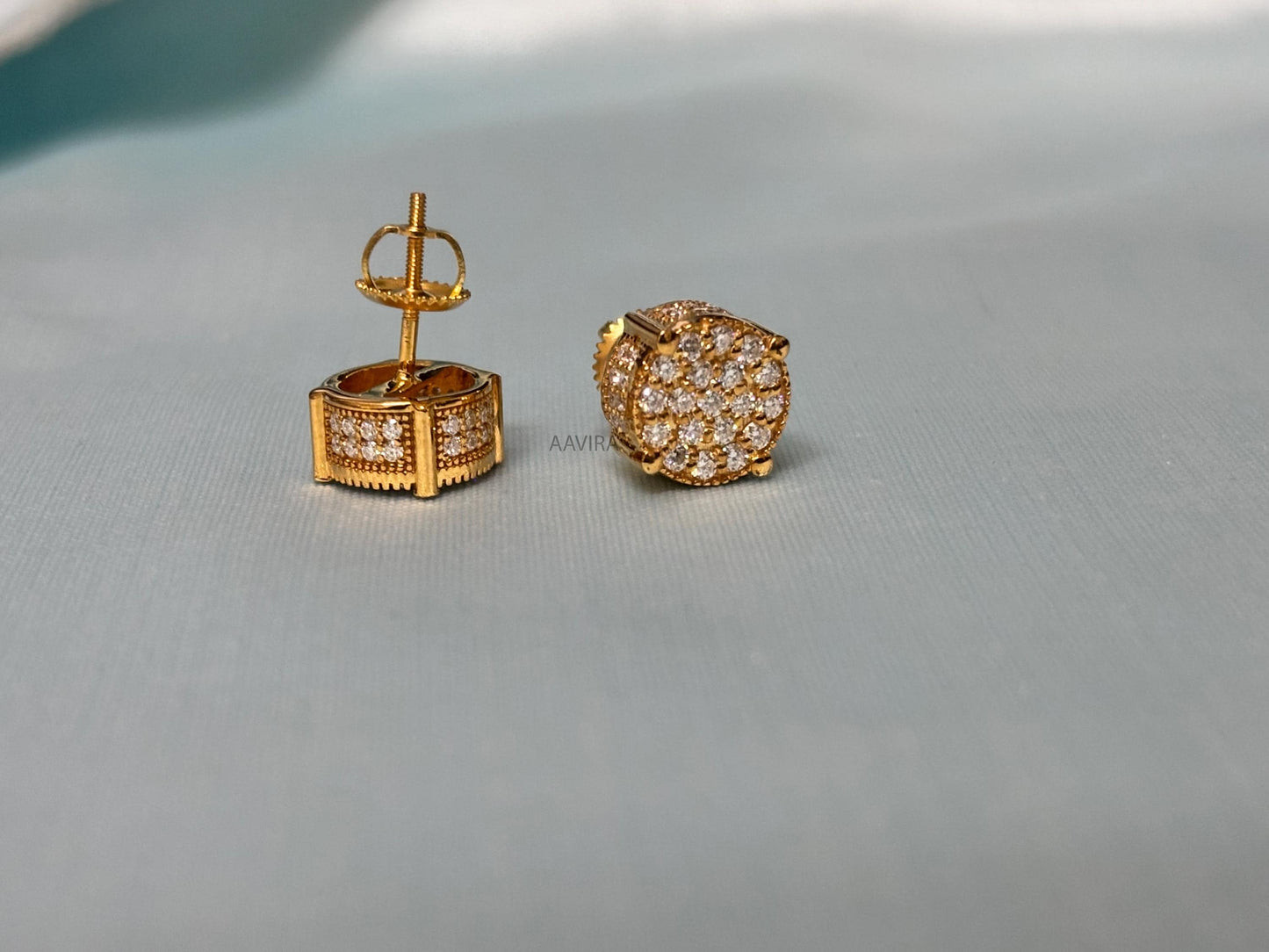 Cluster Diamond Stud Earrings, Diamond Jewelry, Men Women Stud Earrings, Screw Back Earring, Wedding Gift, Bridesmaid Gift, Gift For Him/Her