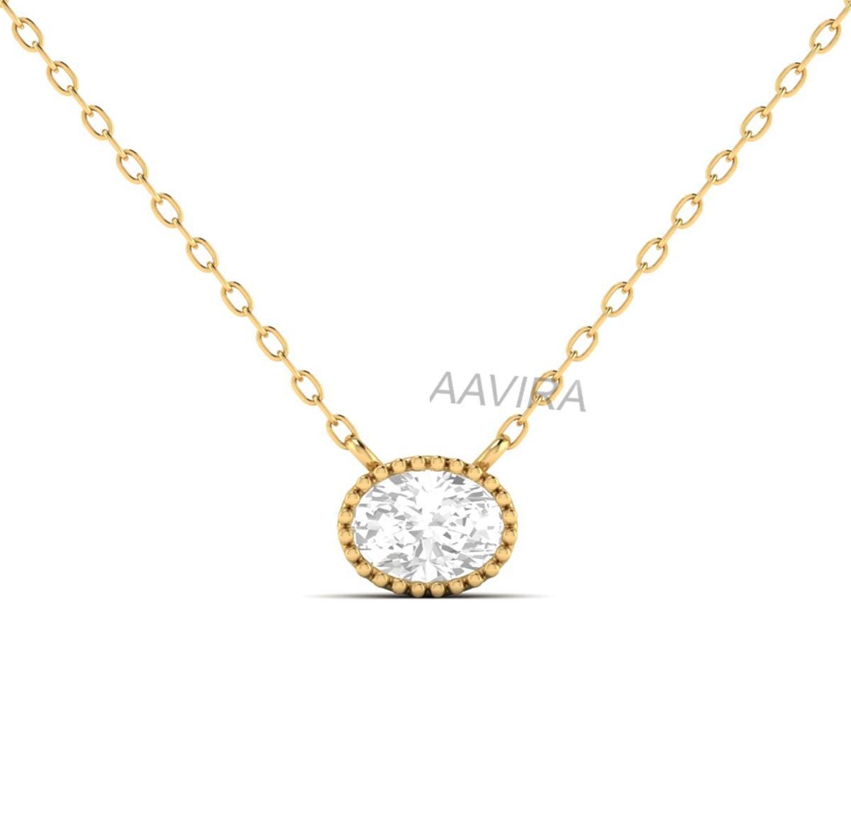 Oval Cut Diamond Pendant Necklace, Solitaire Oval Necklace, Dainty Pendant, Birthday Gift, Diamond Jewelry, Wedding Gift, Bridal Necklace