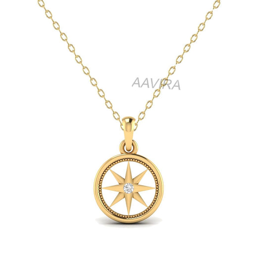 9mm Moissanite Diamond Circle Charm Pendant, Starburst Necklace, Celestial Pendant Necklace, Solitaire Diamond Pendant, Minimal Pendant Gift