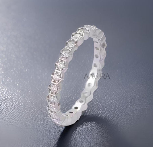 Moissanite Diamond Ring, Delicate Band, Eternity Rings For Women, Women Wedding Band, Prong Set Diamond Band, Bridesmaid Ring, Gifts For Her