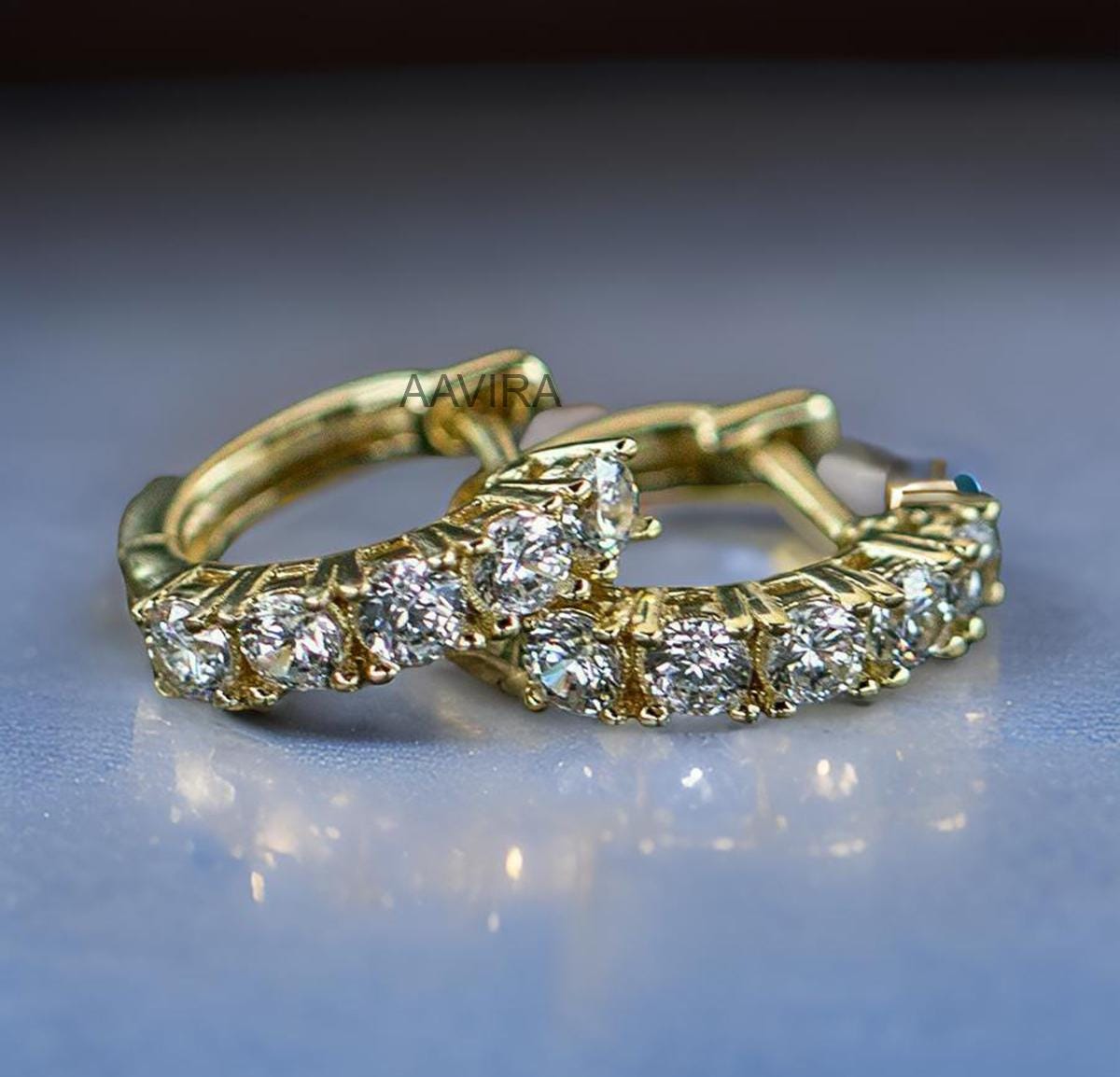 Diamond Hoop Earrings, Diamond Hoops, Diamond Huggie Earrings, Dainty Earrings For Women, Everyday Use Earrings, Clipon Earrings, Moms Gift