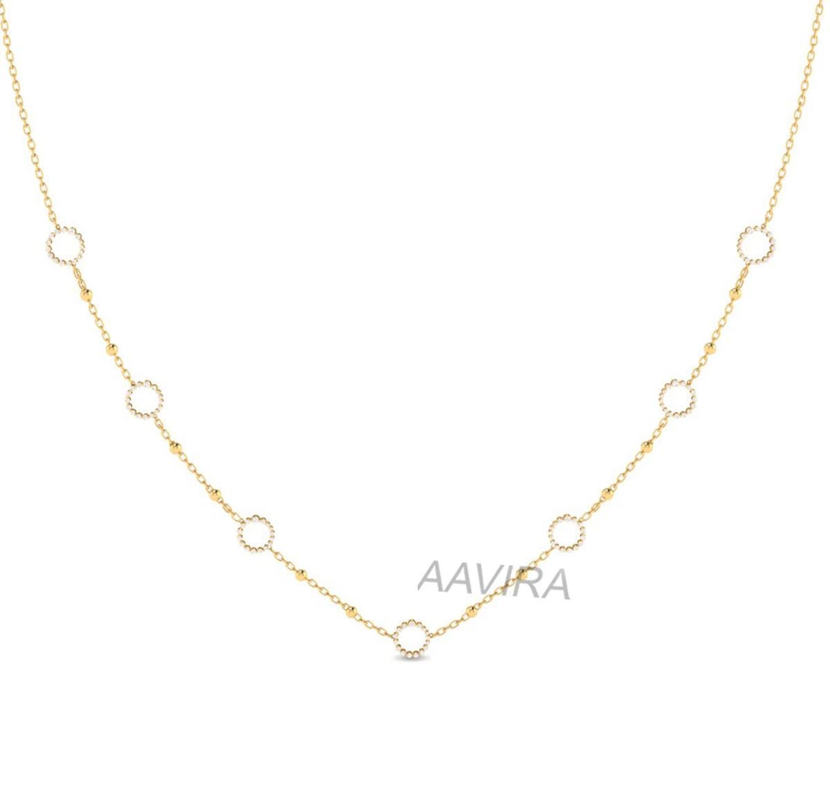Round Circle Diamond Station Pendant Necklace, Diamond Necklace, Gift For Mom, Dainty Diamond Layering Choker, Women's Pendant, Gift For Her
