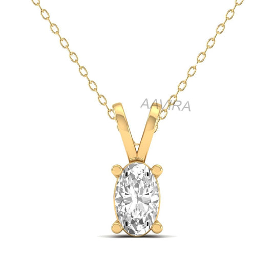 Oval Cut Diamond Solitaire Pendant, Oval Cut Diamond Pendant in 925 Silver, Bridal Necklace, Delicate Pendant For Women, April Birthstone