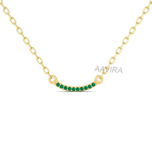 Emerald Bar Necklace, Sapphire Emerald Ruby Necklace, Bar Charm Pendant, Gemstone Pendant For Women, Bridesmaid Gift, Anniversary Gifts