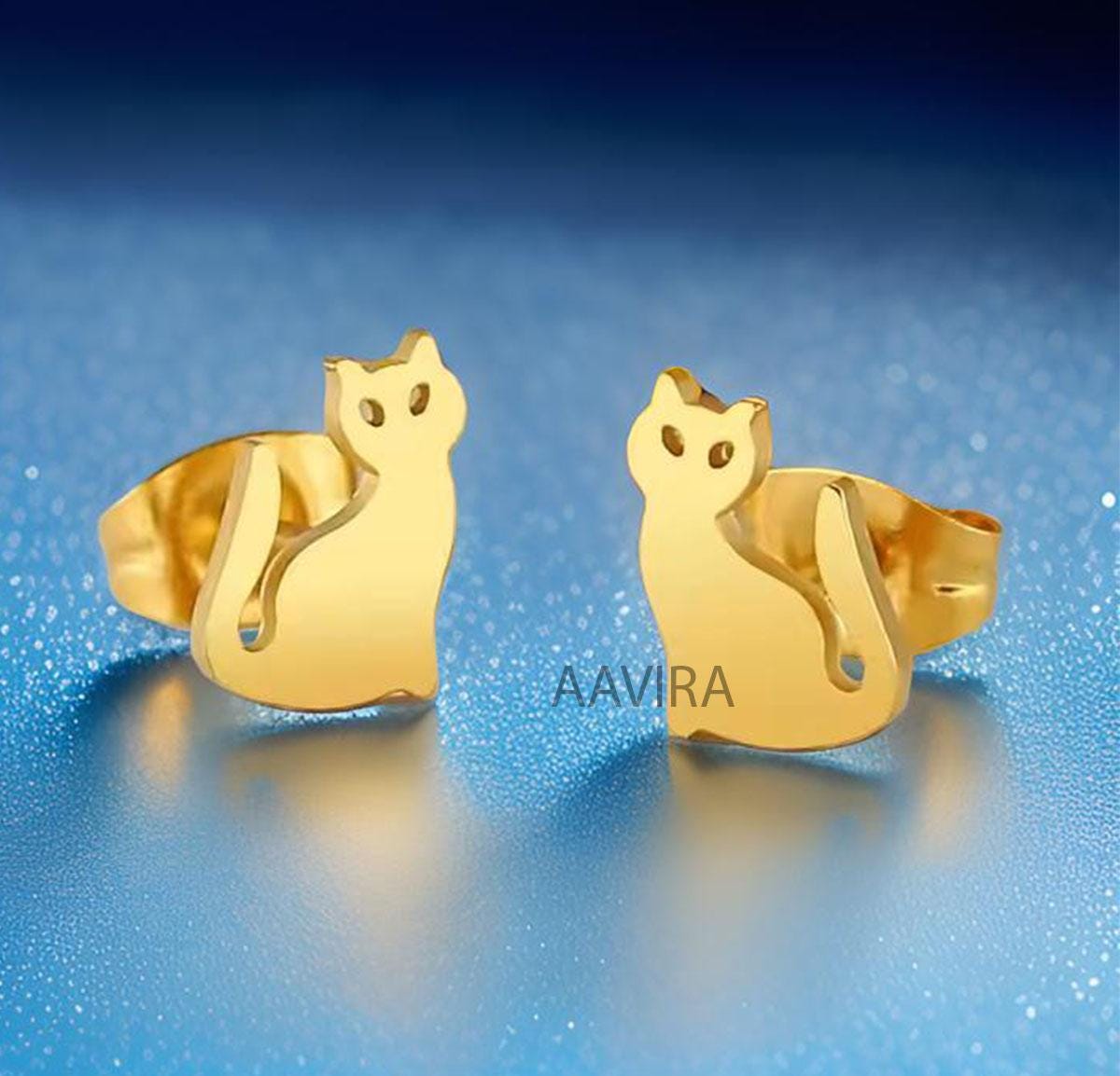 Silver Cat Stud Earrings, Animal Earrings, Handmade Jewelry, Gift for Friend, Dainty Stud Earrings, Gift for Pet Lovers, Gift for Cat Lovers
