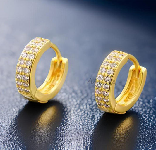 Moissanite Hoop Earrings, Dainty Micro Pave Diamond Hoop, Everyday Wear, Handmade Jewelry, Trendy Diamond Huggies,  Wedding Gift for Her