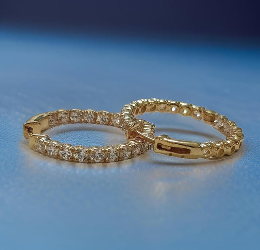 Diamond Earrings, Diamond Hoop Earrings, Diamond Huggie Earrings, Dainty Diamond Earrings, Dainty Jewelry, Cute Silver Hoop Diamond Earrings