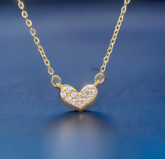 Dainty Heart Moissanite Pendant, Heart Chain Pendant, Heart Necklace, Women Heart Necklace, Gift for Girlfriend, Mother's Day Heart Jewelry