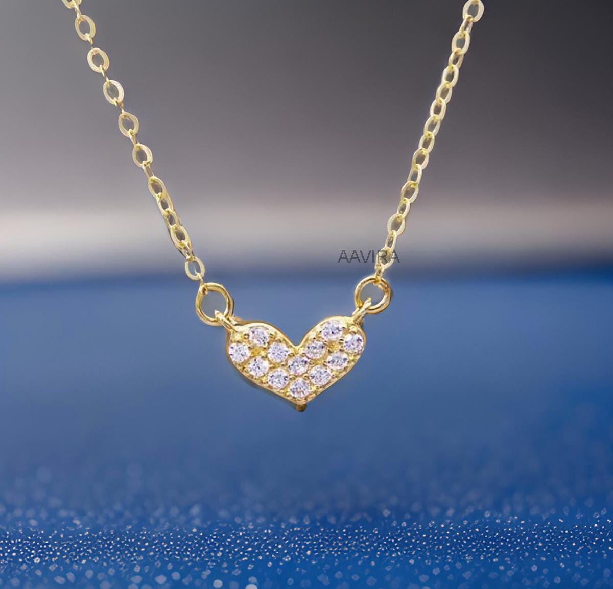 Dainty Heart Moissanite Pendant, Heart Chain Pendant, Heart Necklace, Women Heart Necklace, Gift for Girlfriend, Mother's Day Heart Jewelry