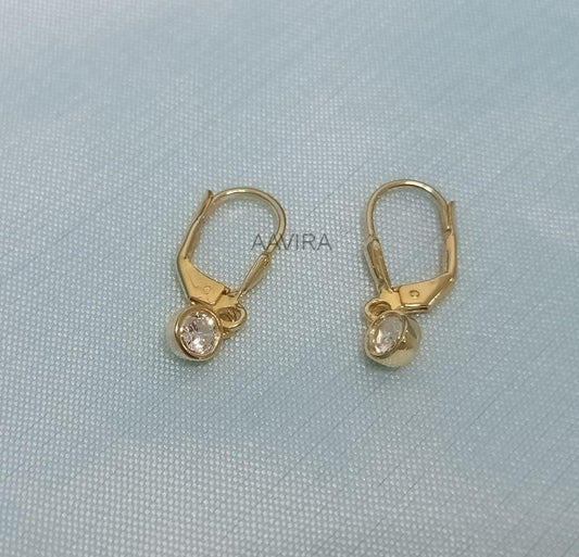 Bezel Set Round Diamond Earrings, Drop & Dangle Earrings, Bezel Earrings, Dangle Earrings for Women, Lever Back Earrings, Mothers Day Gifts
