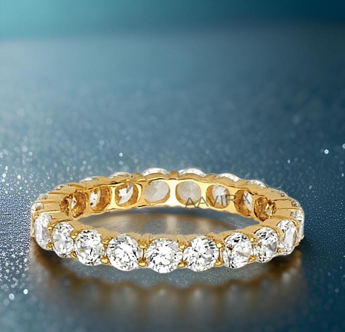 Moissanite Diamond Full Eternity Band, Wedding Stacking Ring, Women's Stackable Ring, Full Diamond Ring, Diamond Wedding Band, Gift for Mom