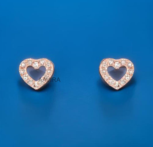 Dainty Heart Stud Earrings, Heart Shape Earrings, Heart Charms, Tiny Heart Studs, Silver Moissanite Earrings, Minimalist Everyday Stud