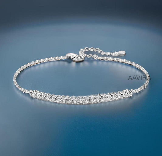 Dainty Charm Diamond Bracelet, Handmade Bracelet, Chain Bracelet for Women, Silver Diamond Bracelet, Gifts For Her, Unique Gift for Her
