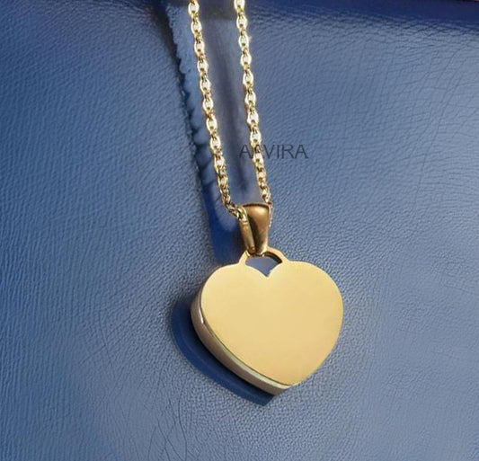 Heart Charm, Plain Heart Charm, Heart Pendant Necklace, Custom Engrave Heart Pendant, Personalised Necklace Gift, Dainty Necklace, Love Gift