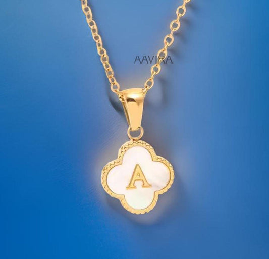 Initial A Flower Pendant Necklace, Initial A to Z Letter Necklace, Letter A Necklace, Elegant Gift, Personalised Necklace, Silver Necklace