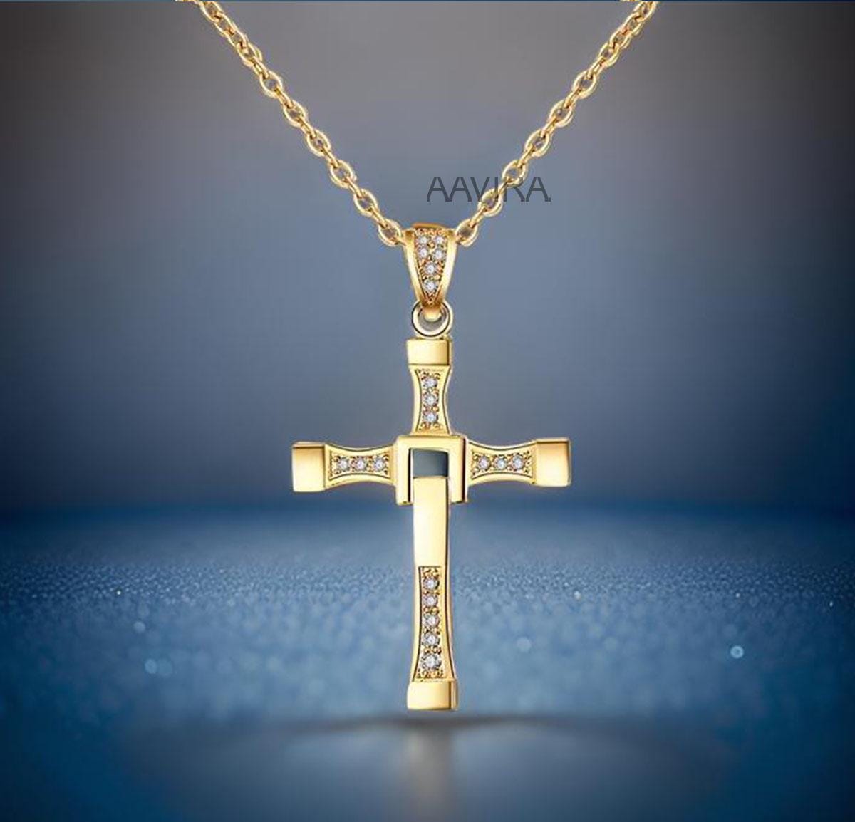 Cross  Necklace, Delicate Cross Pendant, Diamond Cross Necklace, Christian Necklace, Cross Charm Necklace, Necklace for Women, Gifts for Her