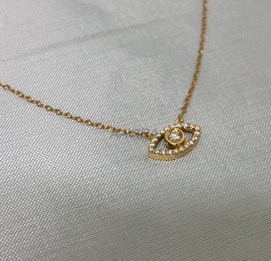 Evil Eye Shape Pendant Necklace For Women, Good Luck Necklace Pendant, Evil Eye Protection Pendant, 925 Sterling Silver, Handmade Gifts