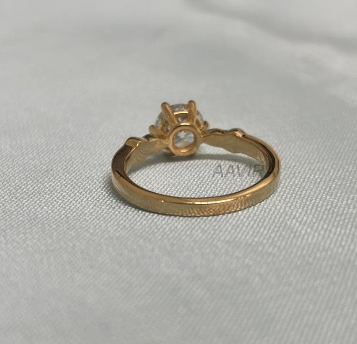 Round Diamond Engagement Ring, Minimalist Proposal Bridal Ring, Solitaire Moissanite Ring, Diamond Engagement Ring, Anniversary Ring, Gifts