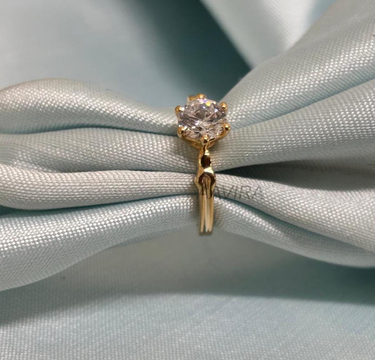 Round Diamond Engagement Ring, Minimalist Proposal Bridal Ring, Solitaire Moissanite Ring, Diamond Engagement Ring, Anniversary Ring, Gifts
