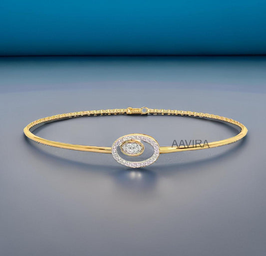 Oval Diamond Bracelet, Dainty Charm Chain Bracelet, Handmade Bracelet, Dainty Oval Bracelet, Minimalist Bracelet Gift for Her, Elegant Gift