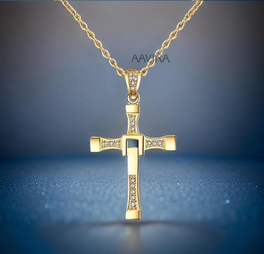 Cross  Necklace, Delicate Cross Pendant, Diamond Cross Necklace, Christian Necklace, Cross Charm Necklace, Necklace for Women, Gifts for Her