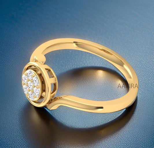 Cluster Moissanite Diamond Ring, Women's Cluster Ring, Round Cut Diamond Ring, Engagement Wedding Ring, Stacking Diamond Ring, Gift for Her