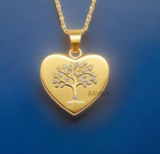 Heart Tree Of Life Charm Necklace, Personalized Necklace, Moissanite Heart Necklace, Heart Jewelry, Easter Gifts, Personalised Gifts, Gifts
