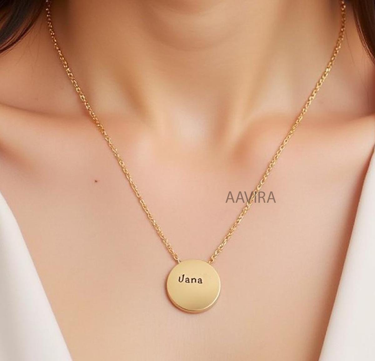 Circle Shape Name Necklace, Personalized Name Necklace, Handmade Nameplate Necklace, Unique Mothers Day Gift, Silver Name Necklace Gift