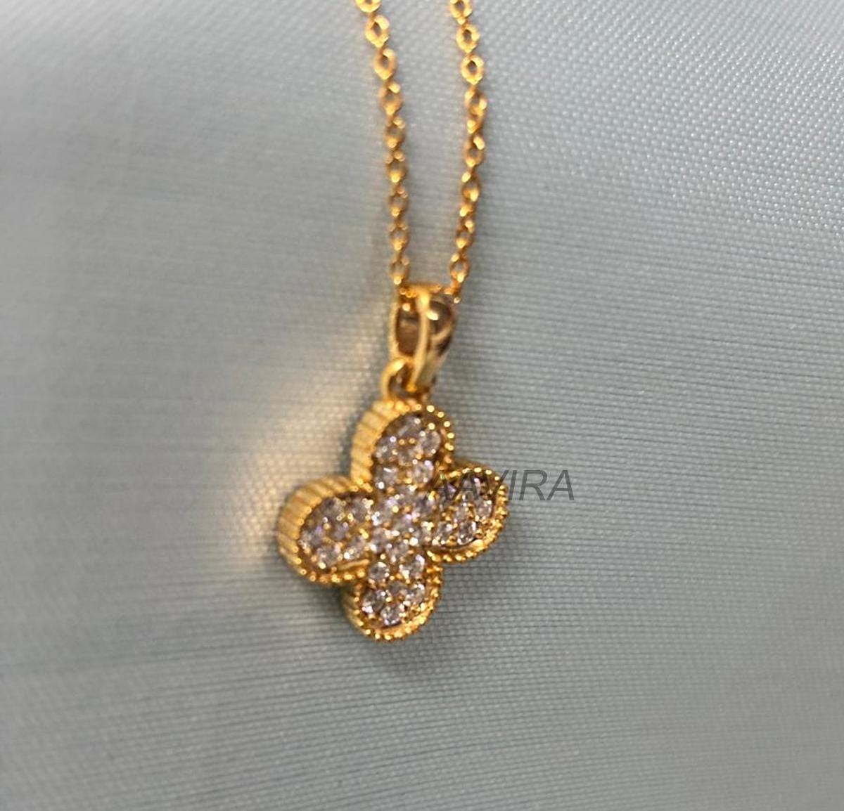Moissanite Diamond Pendant Necklace, Trendy Diamond Pendant, Charm Pendant, Floral Pendant, Cluster Diamond Pendant, Perfect Gift for Mom