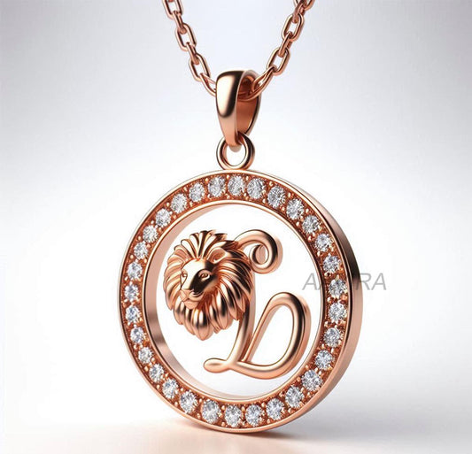 Small Lion Pendant, Handmade Animal Necklace, Lion Necklace, Leo Necklace, Animal Lover Gift, Pave Set Diamond Pendant, Charm Birthday Gift