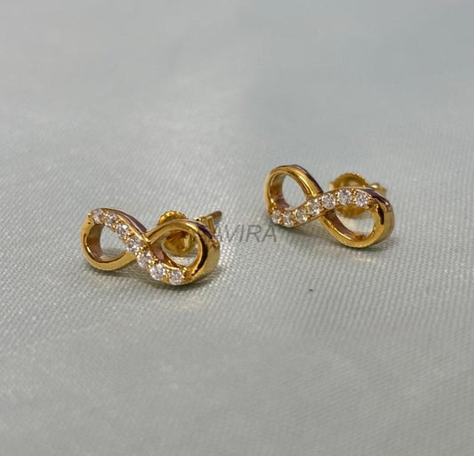 Infinity Stud Earrings | Sparkling Cubic Zirconia Infinity Symbol | Everyday Love Knot Earrings | Endless Love Gift For Her |  Unique Ear