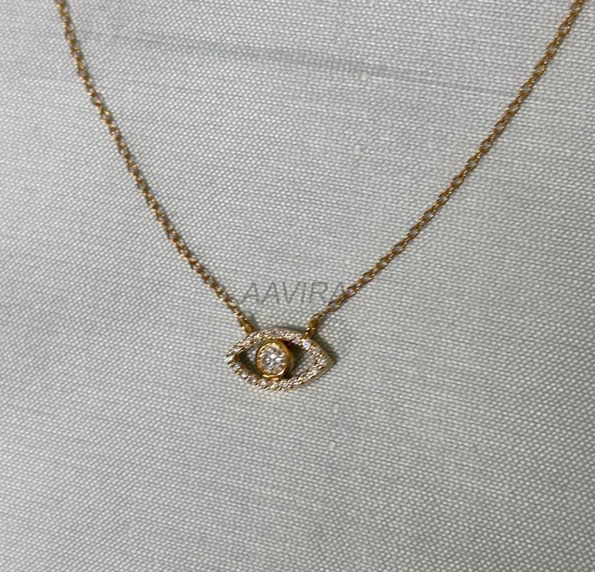 Evil Eye Shape Pendant Necklace For Women, Good Luck Necklace Pendant, Evil Eye Protection Pendant, 925 Sterling Silver, Handmade Gifts