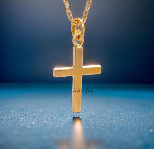 Plain Cross Necklace for Women, Silver Classic Cross Necklace, Personalized Cross Pendant, Easter Gifts, Confirmation Gift, Religious Gifts