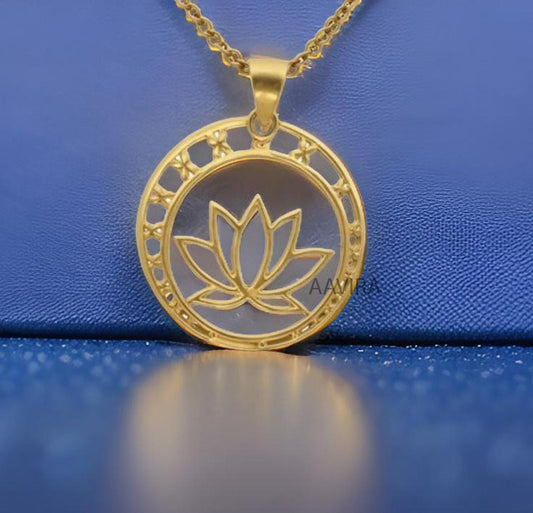 Open Circle Necklace, Circle Pendant Necklace, Simple Floral Circle Necklace, Unique Gifts for Women, Minimalist Necklace, Gifts for Her