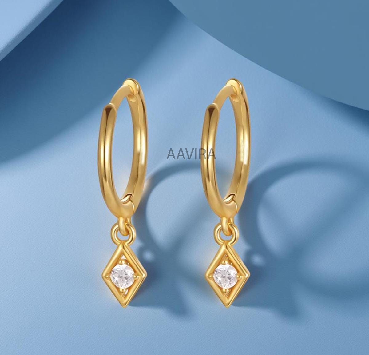 Solitaire Moissanite Earrings, Drop & Dangle Earrings, Unique Dangles for Women, Dainty Earrings, Dangle Earrings Gift for Mom, Silver Drop