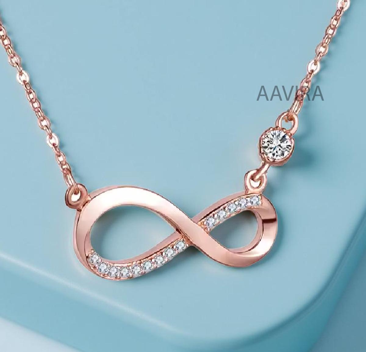 Infinity Necklace, Diamond Infinity Necklace in 925 Sterling Silver, Infinity Symbol Pendant, Minimal Necklace, Dainty Pave Diamond Pendant