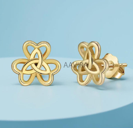 Floral Trinity Knot Stud Earrings, Floral Earrings, Stud Earrings, Push Back Earrings, Infinity Earrings, Love Knot Stud Earrings for Mom