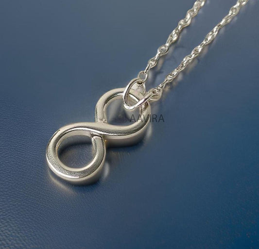 Vertical Infinity Necklace, Dainty Silver Jewelry, Symbol of Eternal Love, Silver Infinity Necklace for Her, Infinite Love Pendant, Mom Gift